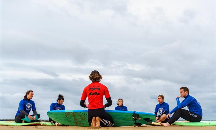 Beginner group surfing lessons with Outer Reef in Pembrokeshire, Wales
